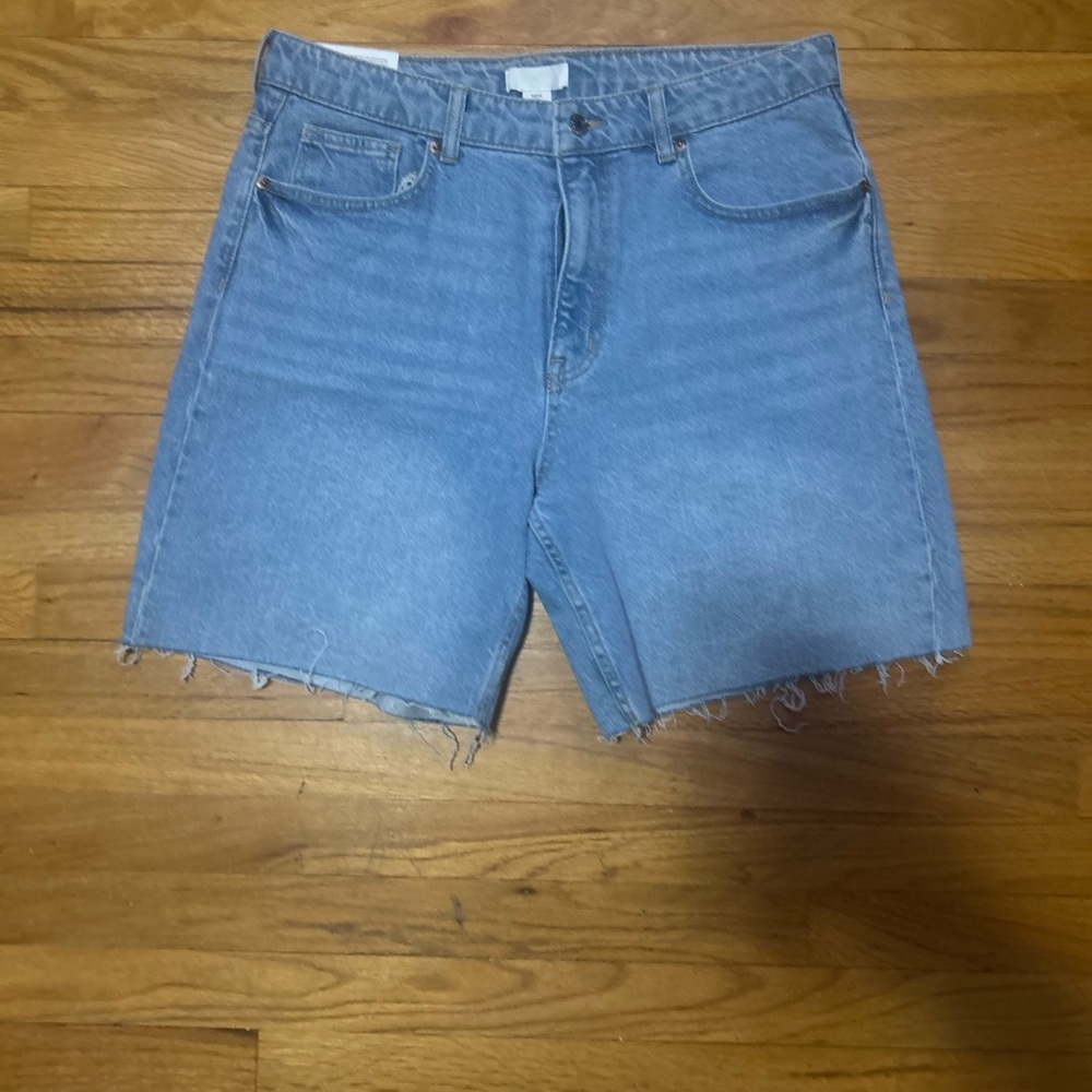 H&M Blue Jean Shorts High-Waisted Cut-Off